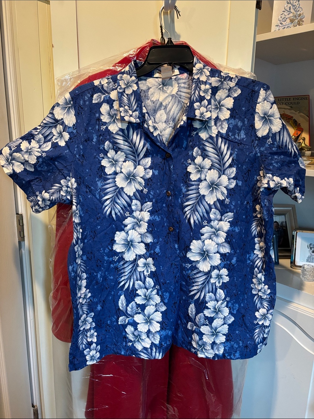 Blue Floral Hawaiian Camp Shirt - Women’s
